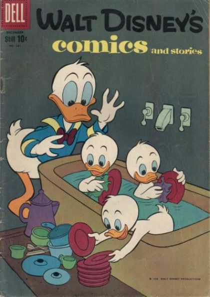 Walt Disney's Comics and Stories 231 - Donald Duck - Nephews - Bath Tub - Dishes - Babysitting