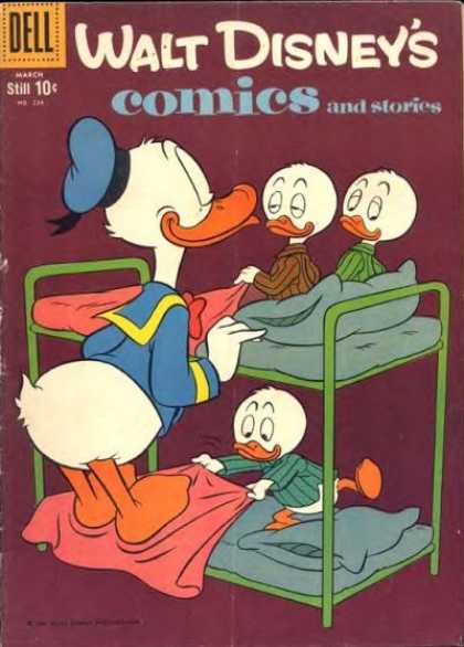 Walt Disney's Comics and Stories 234 - Dell - Donald Duck - Ducks - Bed - Still 10c