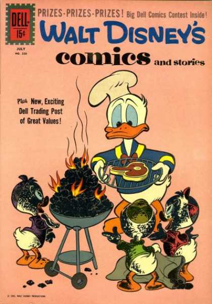 Walt Disney's Comics and Stories 250 - Donald Duck - Barbecue - Steak - Nephews - Fire