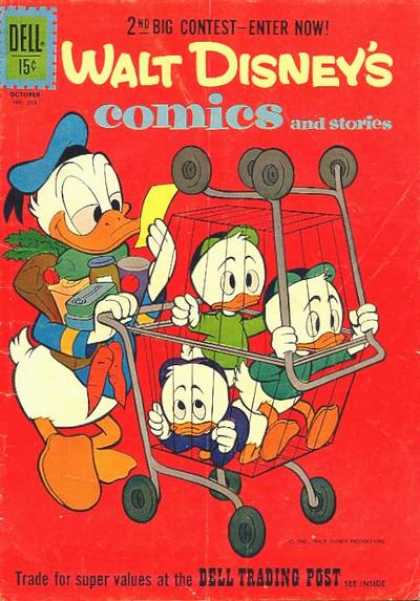 Walt Disney's Comics and Stories 253 - Donald Duck - Huey Dewey U0026 Louie - Grocery Shopping - Grocery Carts - Food