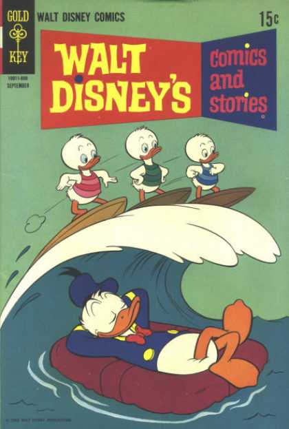 Walt Disney's Comics and Stories 336 - Donald Duck - Surfing - Beach - Life Jacket - Sleeping Bed