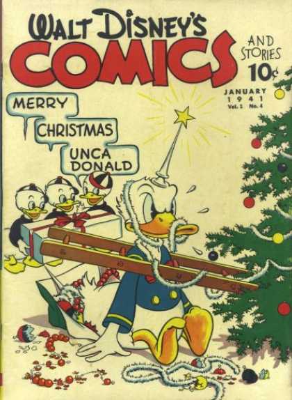 Walt Disney's Comics and Stories 4 - Christmas Tree - Donald Duck - Huey - Dewey - Louie
