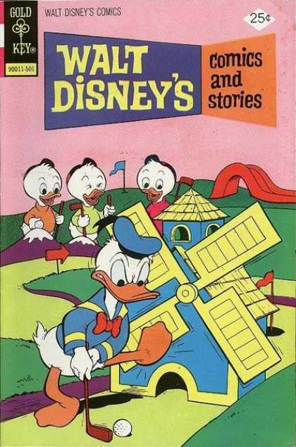 Walt Disney's Comics and Stories 412 - Gold Key - Golf - Windmill - Flag - Donald Duck