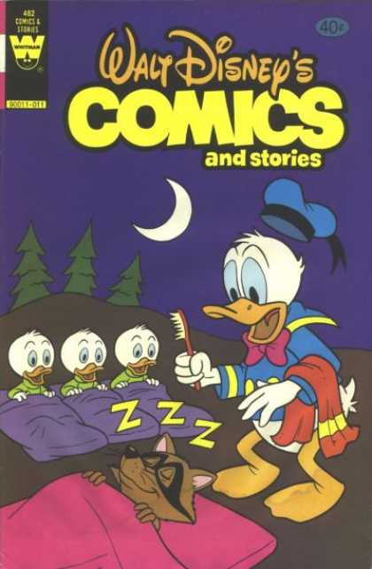 Walt Disney's Comics and Stories 482 - Donald Duck - Sleeping Bags - Crescent Moon - Raccoon - Toothbrush