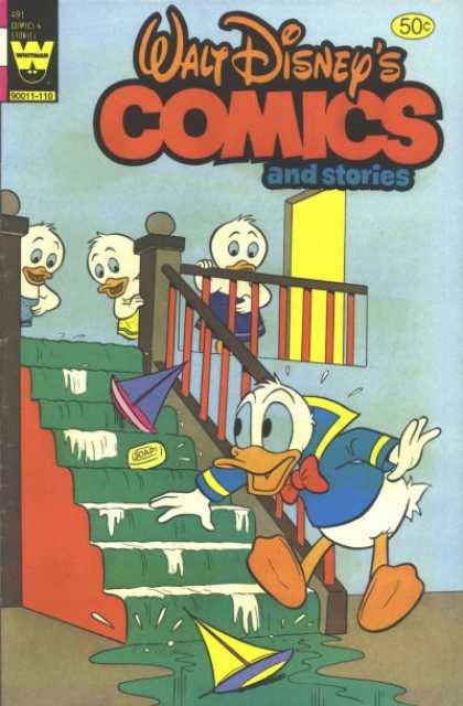 Walt Disney's Comics and Stories 491 - Huey - Staircase - Boats - Donald Duck - Wet