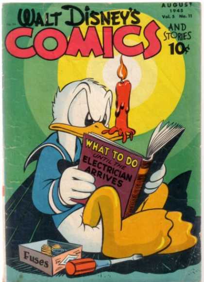 Walt Disney's Comics and Stories 59 - Donald Duck - Candle - Book - Fuses - Screwdriver