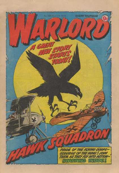 Warlord (Thomson) 250 - Warlord - A Great New Story Starts Today - Bird - Airplanes - Hawk Squadron