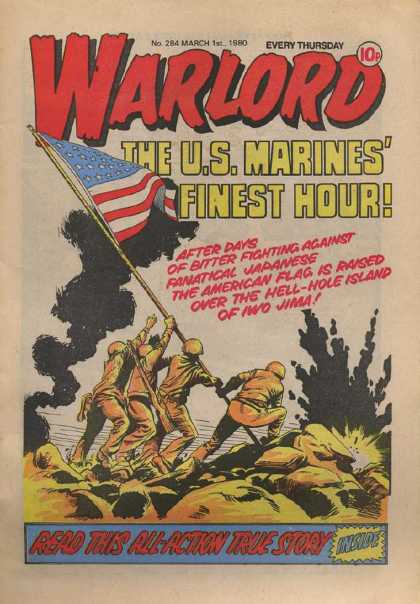 Warlord (Thomson) 284 - The Us Marines Finest Hour - American Flag - Soldiers - Read This All-action True Story Inside - Hell-hole Island Of Iwo Jima