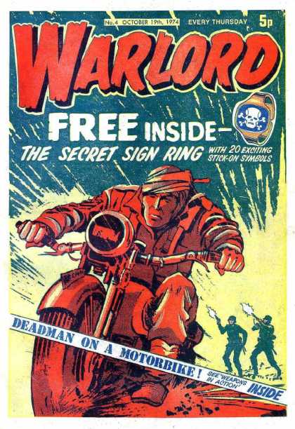 Warlord (Thomson) 4 - Motorbike - Motorbike Rider - Nazi-like Soldiers - Guns Shooting - Bracelet With Skull Image