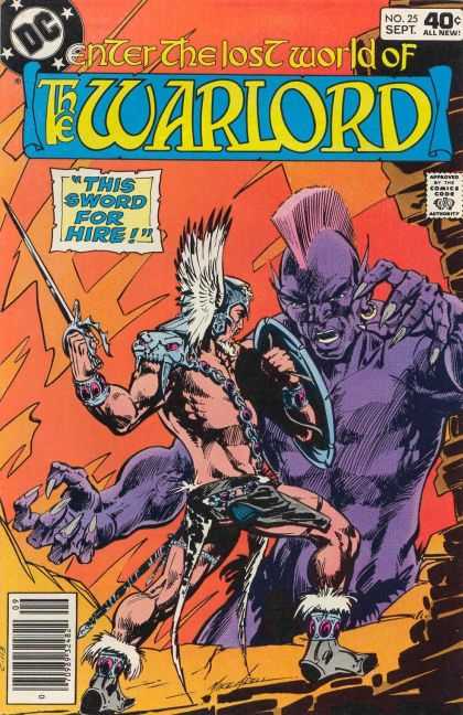 Warlord 25 - Lost World - This Sword For Hire - Sword - Shield - Chains - Mike Grell