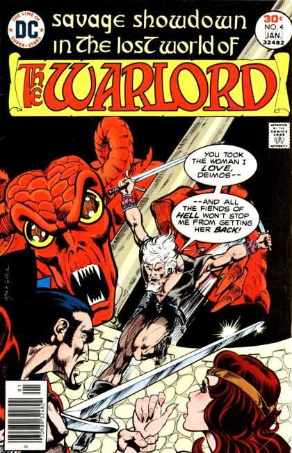 Warlord 4 - Sword - Devil - Horns - Bulging Eyes - Teeth - Bart Sears, Mike Grell