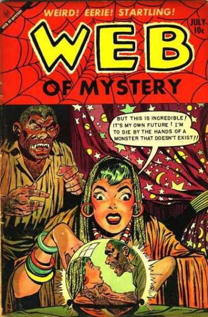 Web of Mystery 19 - Crystal Ball - Monster - Fortune Teller - Earrings - Moon And Stars Tapestry