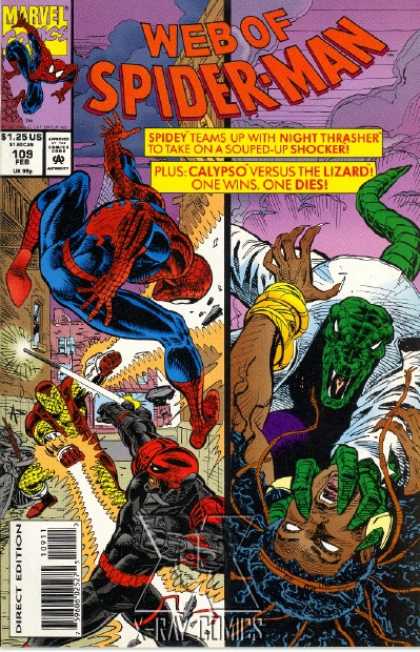 Web of Spider-Man 109 - Night Thrasher - Calypso - Lizard - Web - Blaster