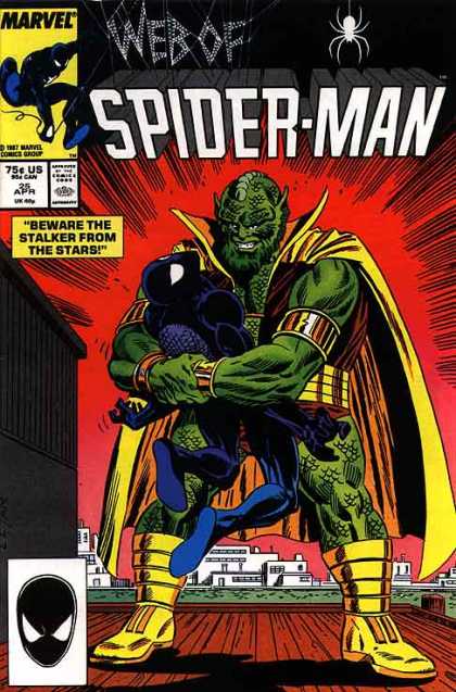 Web of Spider-Man 25 - Stalker From The Stars - Green Creature - Dock - Water - Arm Bands