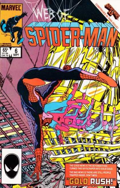 Web of Spider-Man 6 - Marvel - Gold - Rush - Secret Wars Ii - Buildings - John Byrne