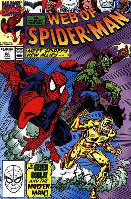 Web of Spider-Man 66 - Meet - New Allies - Green Goblin - Molten Man - Marvel