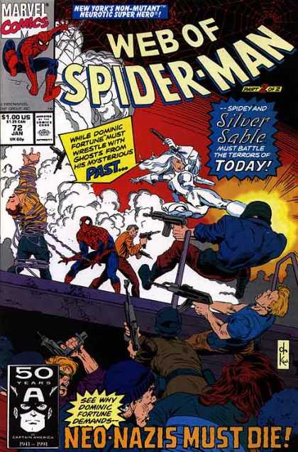 Web of Spider-Man 72 - Past - Today - Silver Sable - Mysterious - Terrors - Dave Ross