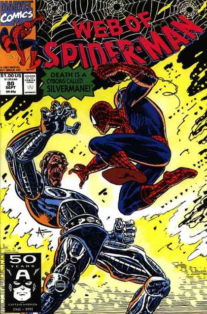 Web of Spider-Man 80 - Marvel Comics - Web - Superhero - Robot - Captain America