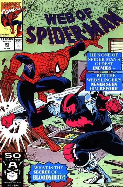 Web of Spider-Man 81 - Enemies - Webslinger - Secret - Bloodshed - Fighting - Sal Buscema
