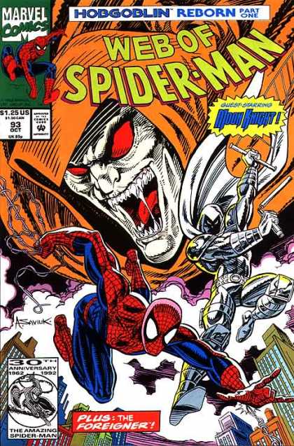 Web of Spider-Man 93 - Hobgoblin - Reborn - Marvel - Moon Knight - Guest Starring