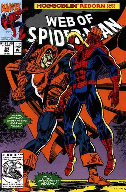 Web of Spider-Man 94 - Hobgoblin - Powerless - Unconscious - Helpless - Gun