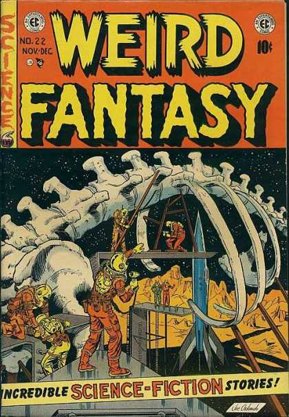 Weird Fantasy 22 - Skeleton - Science - Incredible Science-fiction Stories - Rocket - Space Suits