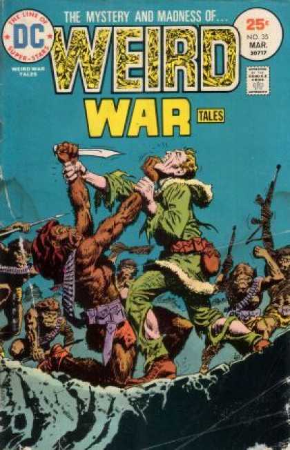Weird War Tales 35 - Monkey Men - Knife - Knife At Throat - Ammo Belt - Machine Guns