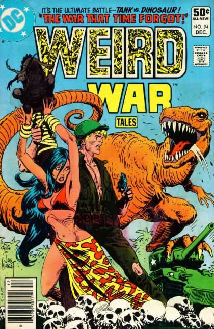 Weird War Tales 94 - Dinosaur - Skulls - Tank - Time - Battle