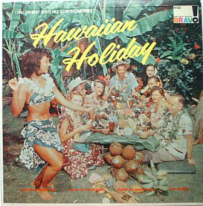 Weirdest Album Covers - Okehu, Leni & His Surfboarders (Hawaiian Holiday)