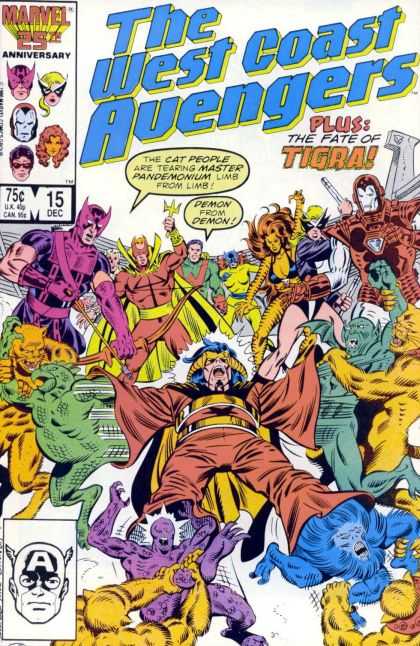West Coast Avengers 15 - Not The Real Avengers - Tigra - Master Pandemonium - 25th Anniversary - Demons - Joe Sinnott
