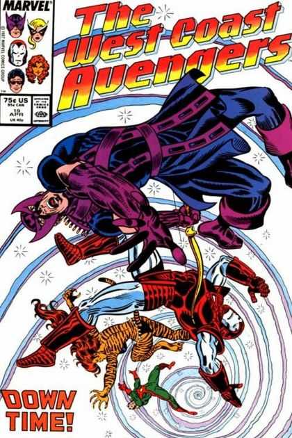 West Coast Avengers 19 - The Avengers - Spiral - Team Of Heros - Down Time - Marvel Comic - Joe Sinnott