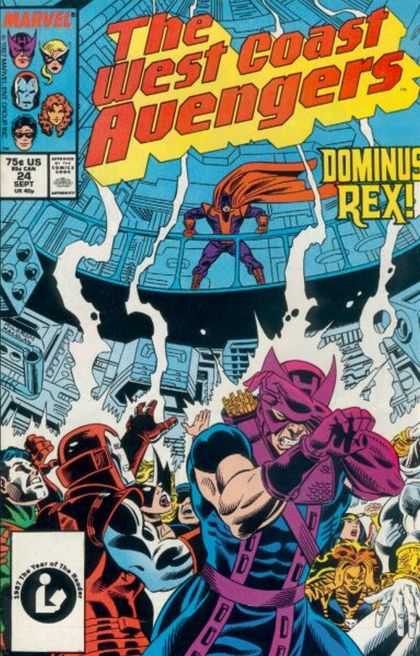West Coast Avengers 24 - Dominus Rex - Marvel - 75 Cents Us - 24 Sept - Red Cape