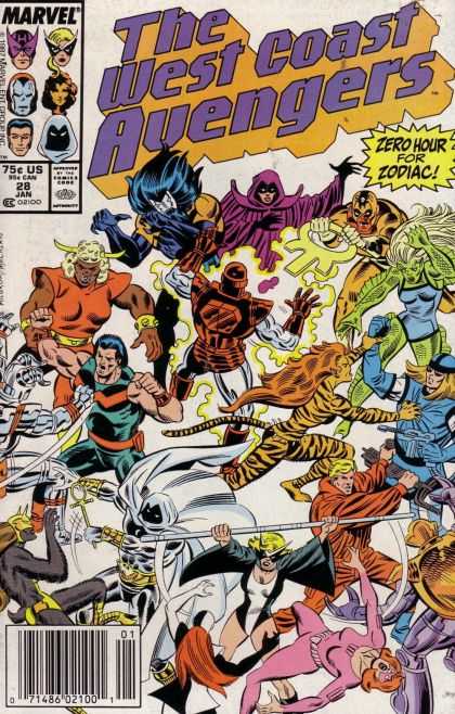 West Coast Avengers 28 - Zero Hour For Zodiac - Battle - Rays - Fight - Anger