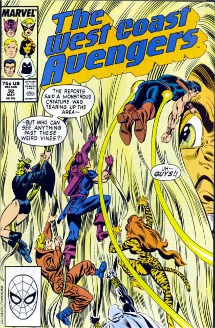 West Coast Avengers 32 - Spidey Head - Climbing Avengers - Giant Hair - Giant Eye - Giant Nose