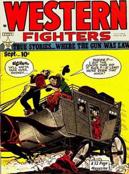 Western Fighters 10 - 52 Page Mgazine - Where The Gun Was Law - Wagon - Horse - Cowboy Hat
