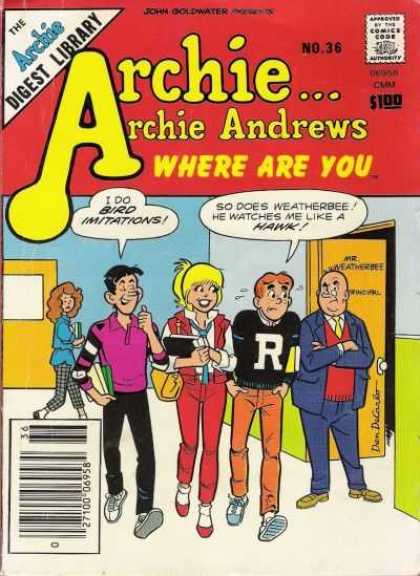 Where Are You 36 - Archie Andrews - Digest Library - Principle - Betty - Checkered Pants
