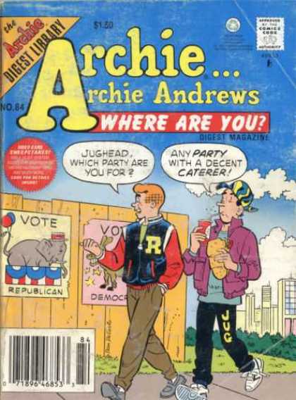 Where Are You 84 - Archie - Digest Library - Vote - Republican - And Party With Decent Caterer