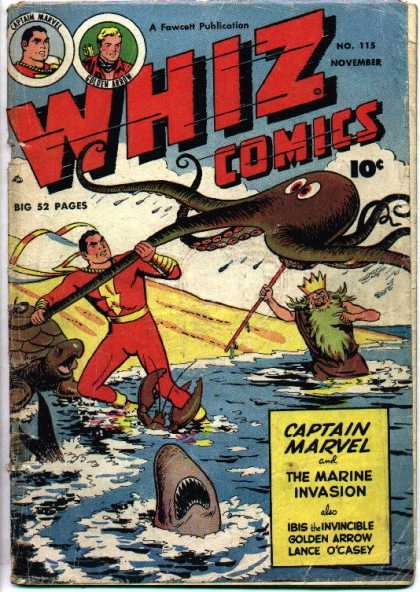 Whiz Comics 115 - Captain Marvel - Golden Arrow - No 115 - Octopus - Neptune