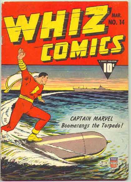 Whiz Comics 14 - Whiz - Comics - Captain - Boomerangs Torpedo - Marvel - Clarence Beck