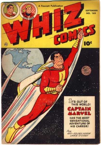 Whiz Comics 149 - Captain Marvel - Earth - Space - Fliing Man - Number 149