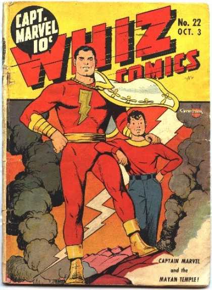 Whiz Comics 22 - Captain Marvel - Child - No 22 - Lightning - Storm Clouds - Clarence Beck