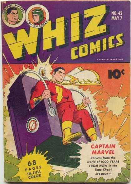 Whiz Comics 42 - Spy Smasher - Time Chair - Captain Marvel - Time Travel - Action Comic - Clarence Beck