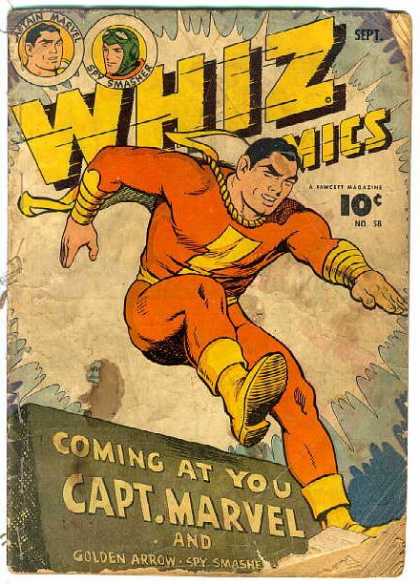 Whiz Comics 58 - Cape - Man - Fire - Ground - Rope