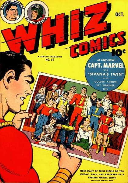 Whiz Comics 59 - Family Photo - Superhero - Unlikely Gathering - Odd Family - Flash