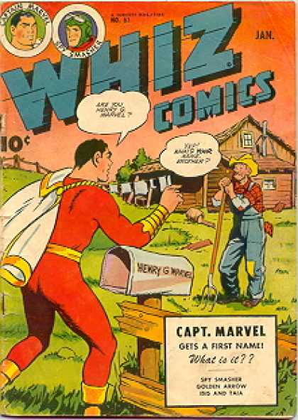 Whiz Comics 61 - Capt Marvel - Gets A First Name - Superman - House - Saying Something