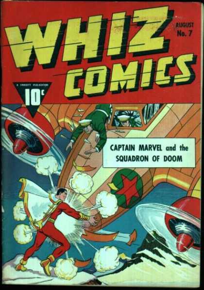 Whiz Comics 7 - Captain Marvel - Propeller - 10 Cents - Aircraft - Star - Clarence Beck