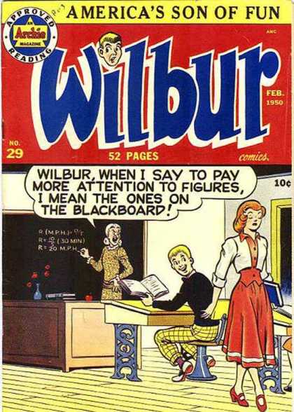 Wilbur 29 - An Archie Magazine - Americas Son Of Fun - Petty Coat - Dress - School Desk