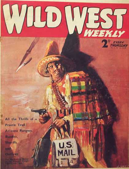 Wild West Weekly 13 - Gun - Weapon - Mexican Poncho - Knife - Us Mail