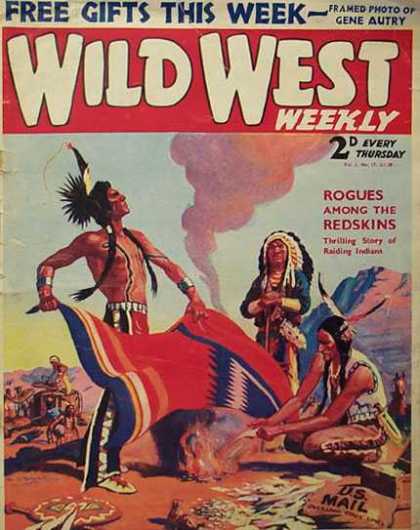Wild West Weekly 17 - Rogues Among The Redskins - Us Mail Bag - Blanket - Fire - Smoke Signals