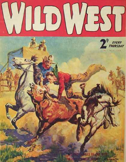 Wild West Weekly 27 - Horses - Cowboys - Cattle - Horns - Steers